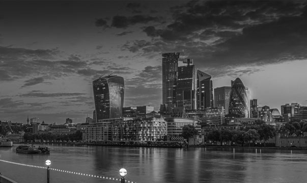 London, England skyline - where our Global mutual fund invests in companies