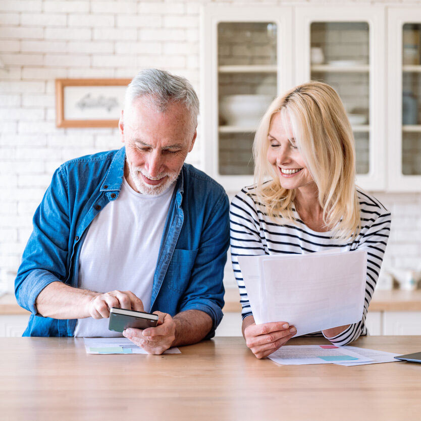 couple reviewing finances